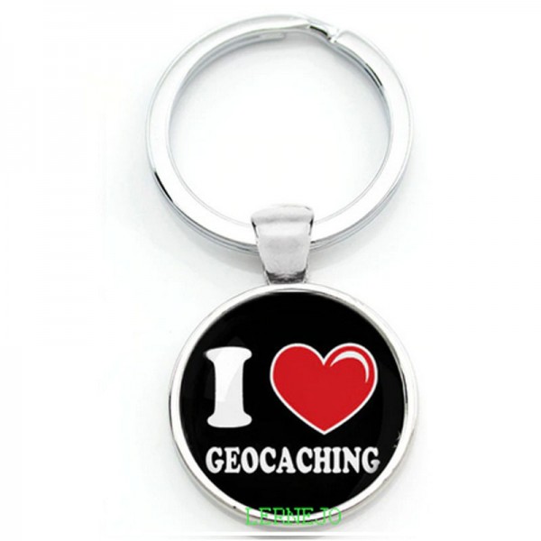 Schlüsselanhänger Geocaching Groundspeak Geschenk Herz Love Logo FTF SWAG 