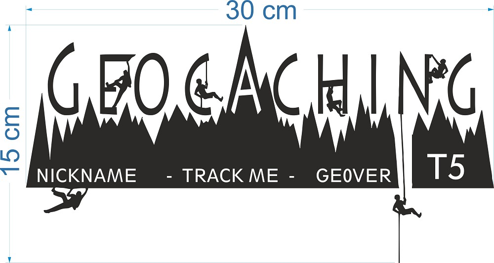 Geocaching Travelbug Autoaufkleber Innenseite wieder ablösbar! Statisch Track 